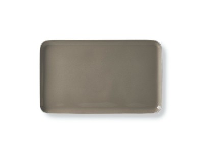 Rectangular Medium Plate, Black & Ivory Dual Color