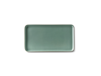 Rectangular Medium Plate, Stone & Nile Green - 4615