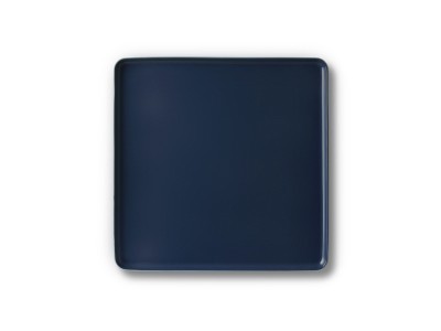 Square Medium Plate, Stone & Aqua Dual Color