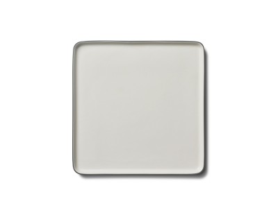 Square Large Plate, Black & Ivory Dual Color