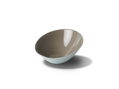 Oval Small Bowl, Black & Stone Dual Color