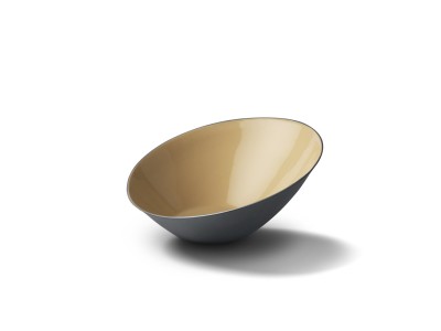 Oval Medium Bowl, Black & Straw Dual Color