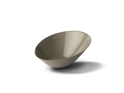 Oval Medium Bowl, Black & Ivory Dual Color