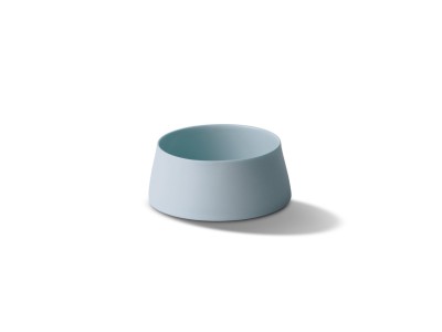 Cylinder Medium Bowl, Stone & Aqua Color