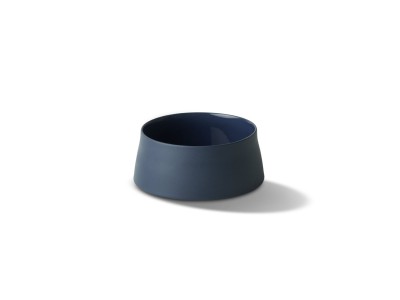 Cylinder Small Bowl, Stone & Aqua Color