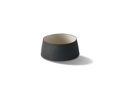 Tube Conical Medium Bowl, Black & Ivory Color