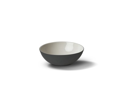Round Soup Bowl, Black & Ivory Color