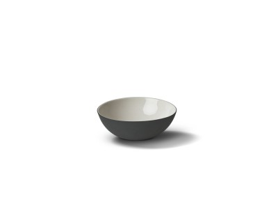 Round Small Bowl, Black & Ivory Color
