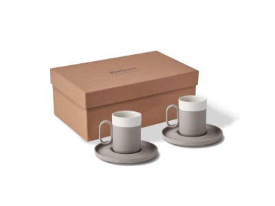 Capsule 2-Piece Coffee Cup Set Stone & Ivory