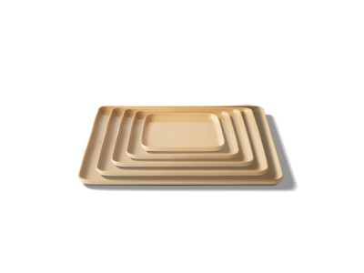 Square Plate Set Straw Color