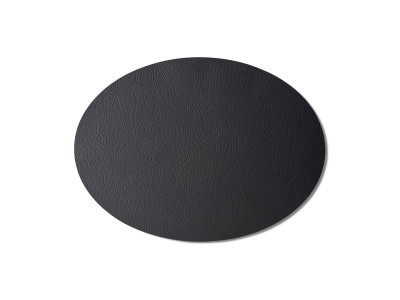 Round Leather Placemat Black