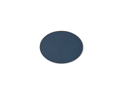 Oval Leather Placemat Black