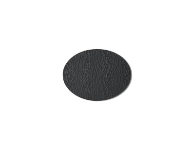 Oval Leather Coaster Black