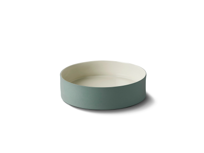 Cylinder Medium Bowl, Nile Green & Ivory Color