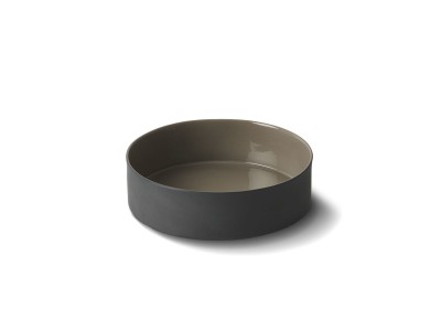 Cylinder Medium Bowl, Black & Stone Color
