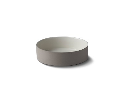 Cylinder Medium Bowl, Stone & Ivory Color