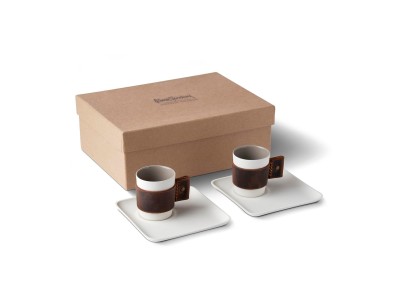 Touch Of Leather 2-Piece Coffee Cup Set with Saucer