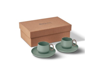 Tube 2-Piece Coffee Cup Set with Saucer