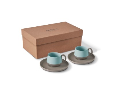 Tube 2-Piece Coffee Cup Set with Saucer