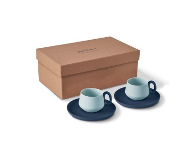 Tube 2-Piece Coffee Cup Set with Saucer Ocean - Ice