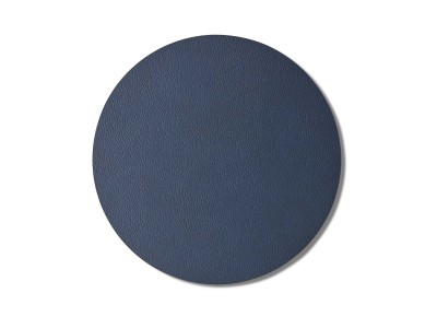 Round Leather Placemat Cobalt
