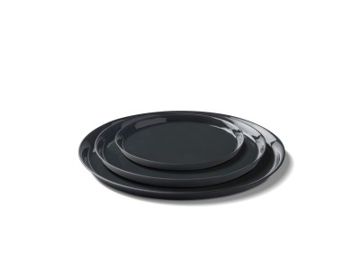 Round Plate Set Black Color